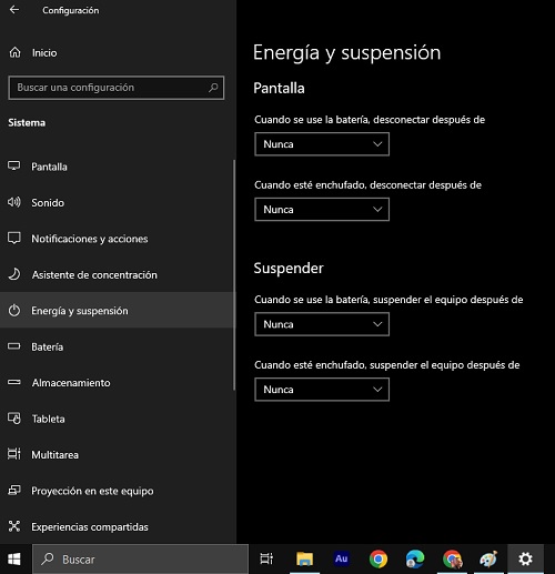 menu bateria windows